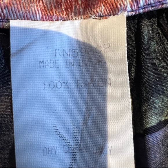 Vintage wild print high waist elastic crop gaucho pleated pants Sz 6 boho hippie - Picture 11 of 11